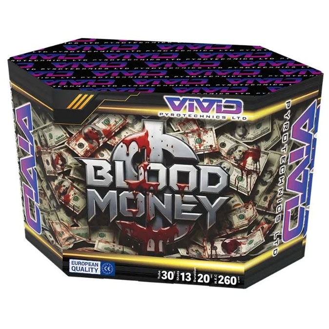 Vivid Pyrotechnics Blood Money – 13 Shot Barrage